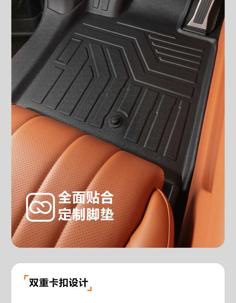 Suitable for the interior modification of the HarmonyOS Smart Travel AITO M8, 5/6-seater front two rows with threshold covers, TPE car floor mat accessories