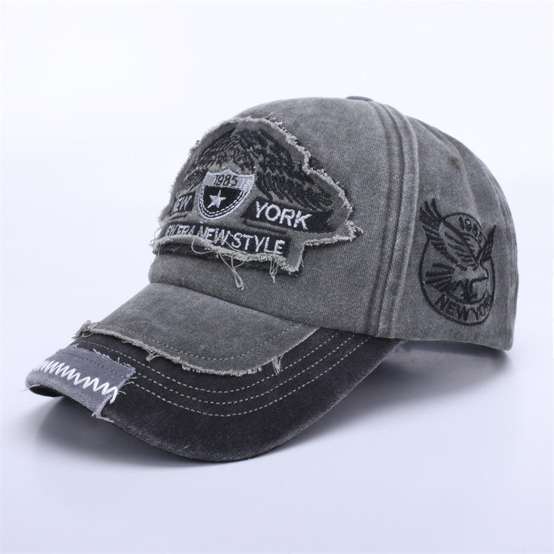 Unisex Vintage Baseball Cap With Feather Embroidery And Letters_voghion.com