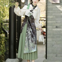 原创燕无归汉服女中国风改良汉元素新中式旗袍外套半裙套装秋冬款