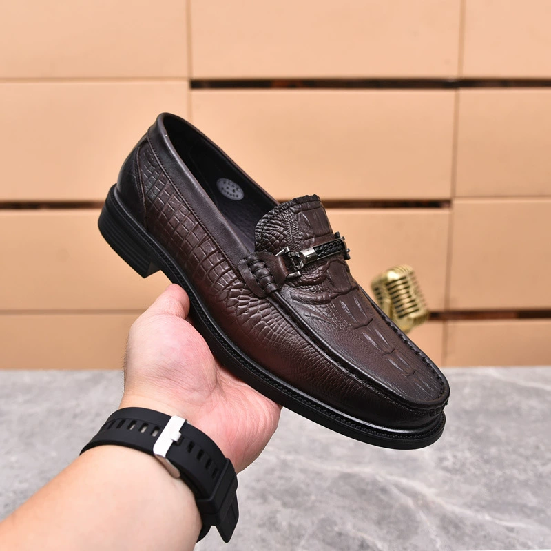 2024 новые кожаные мужские черные кожаные туфли