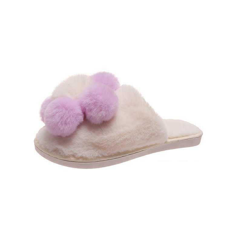 Flower Home Plush Cotton Slippers NSDFX81870