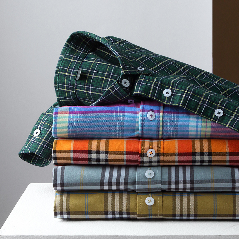 2025春秋新款全棉格纹衬衫复古潮流商务休闲轻奢原创设计衬衫男