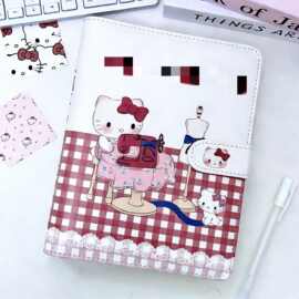 缝纫机可爱猫磁扣可拆卸活页本diy卡册a5笔记本可爱小猫彩页本