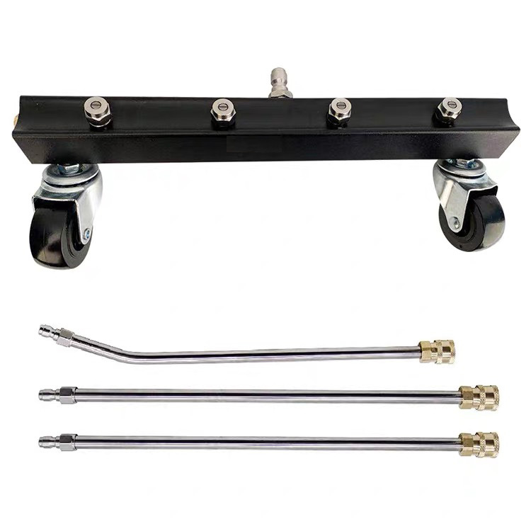 跨境批发高压洗车机配件车底刷汽车底盘清洗不锈钢1/4快插万向轮