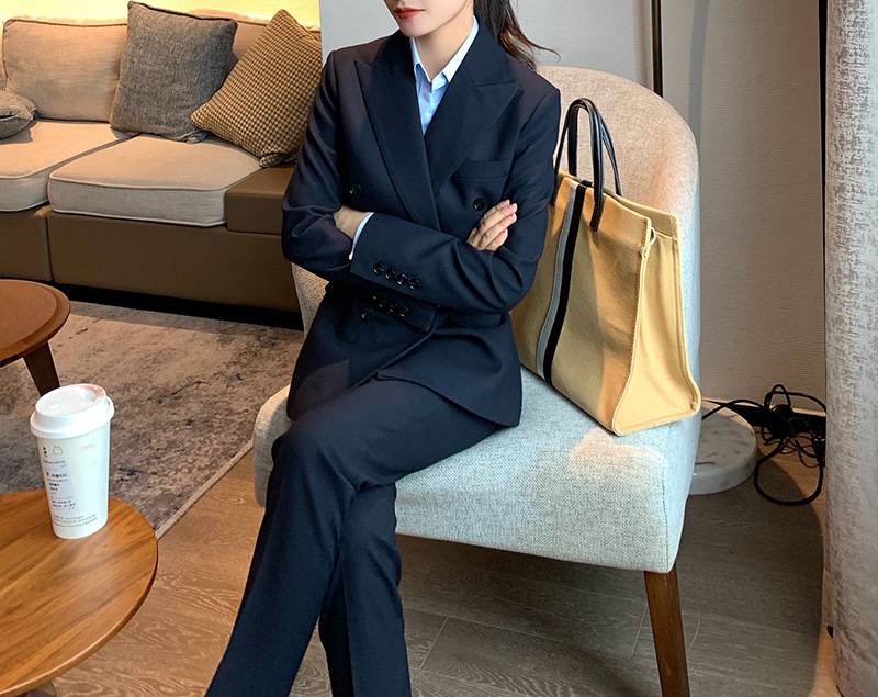 预售春秋商务深灰色西装套装女通勤职业气质正装外套小个子西服|undefined