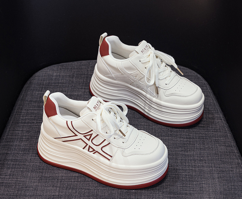 Giày sneaker nữ đế dày tăng chiều cao phong cách thể thao đa năng — M2985 lót đơn màu bạc, M2985-1 cộng với nhung đỏ, M2985-1 plus nhung bạc, M2985 lót đơn màu đỏ chi tiết 14