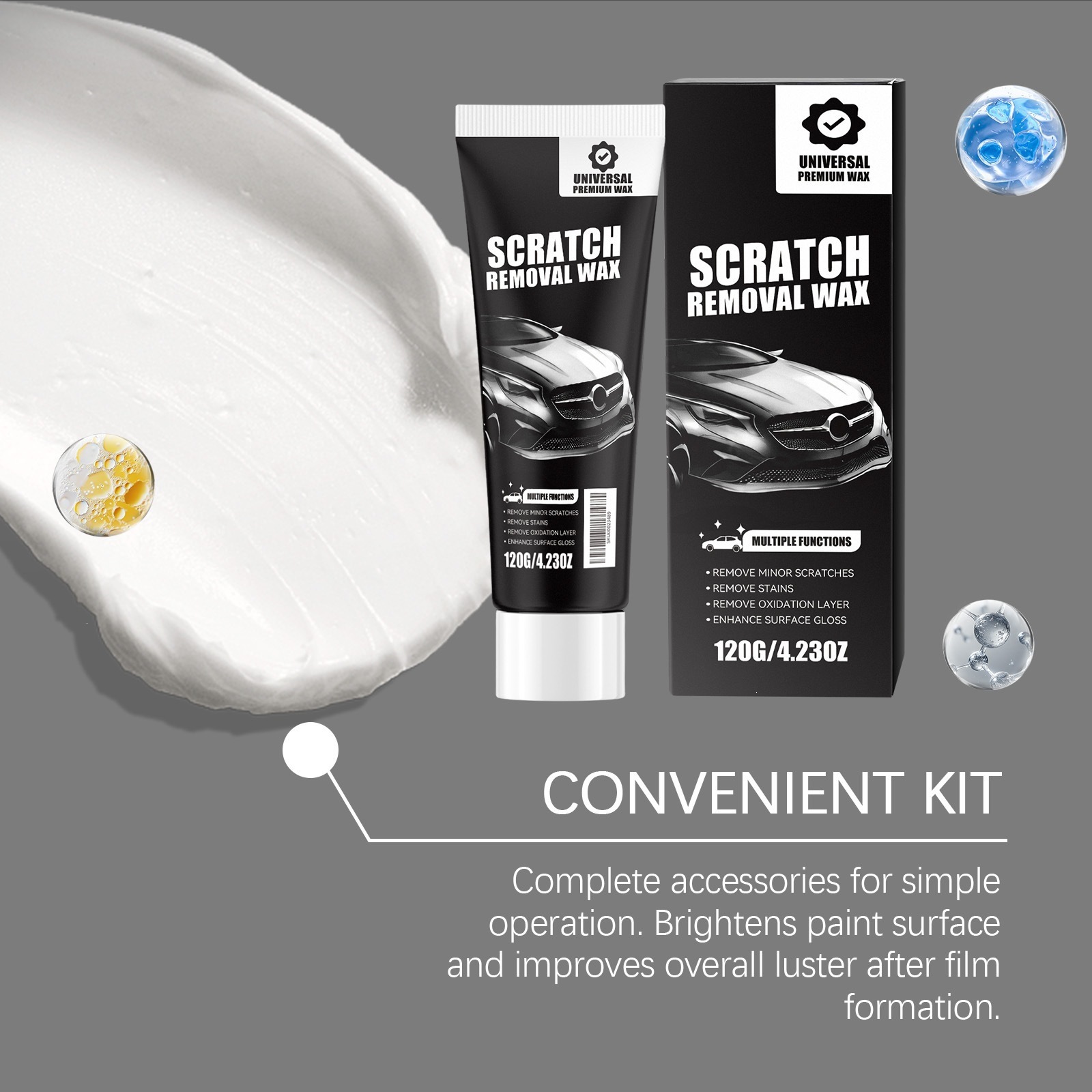 Car scratch repair paste, car paint scratch polishing and maintenance, enhancing gloss and protecting the paint surface, portable paint repair care