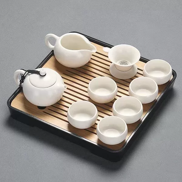 ∥№∩♀π Moon White-28 Square Black Plate Set⊙