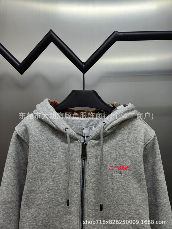 毒家 正确版 现货 B家胸前战马刺绣骑士拉链卫衣秋冬植绒加厚外套|undefined