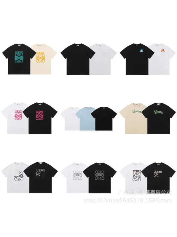 クロスボーダー 25ss Luojia 刺繍ロゴ クラシック ファッション ルーズ コットン Tシャツ カジュアル 半袖 男女兼用 カップル用|undefined