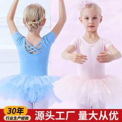 子供のダンス服の女性の夏の半袖の練習服の女の子の中国のダンスのバレエのスカートの子供のダンスの蓬蓬の紗のスカート