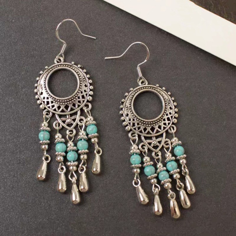 Ethnic retro creative fashionable universal earrings drop-shaped