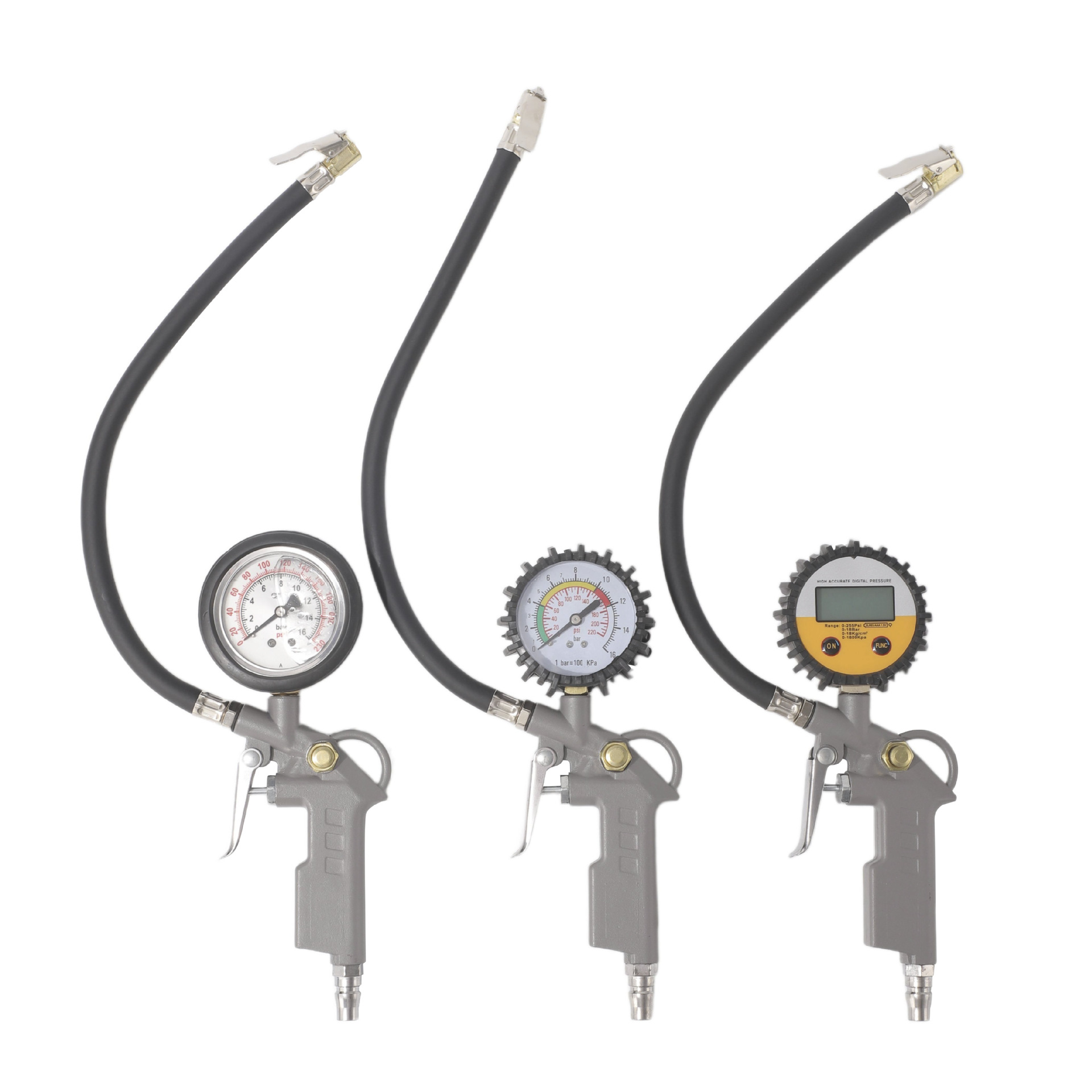 New high-precision tire pressure gauge, digital display pressure measuring instrument for car tires, oil-immersed tire pressure gauge, air inflating gauge