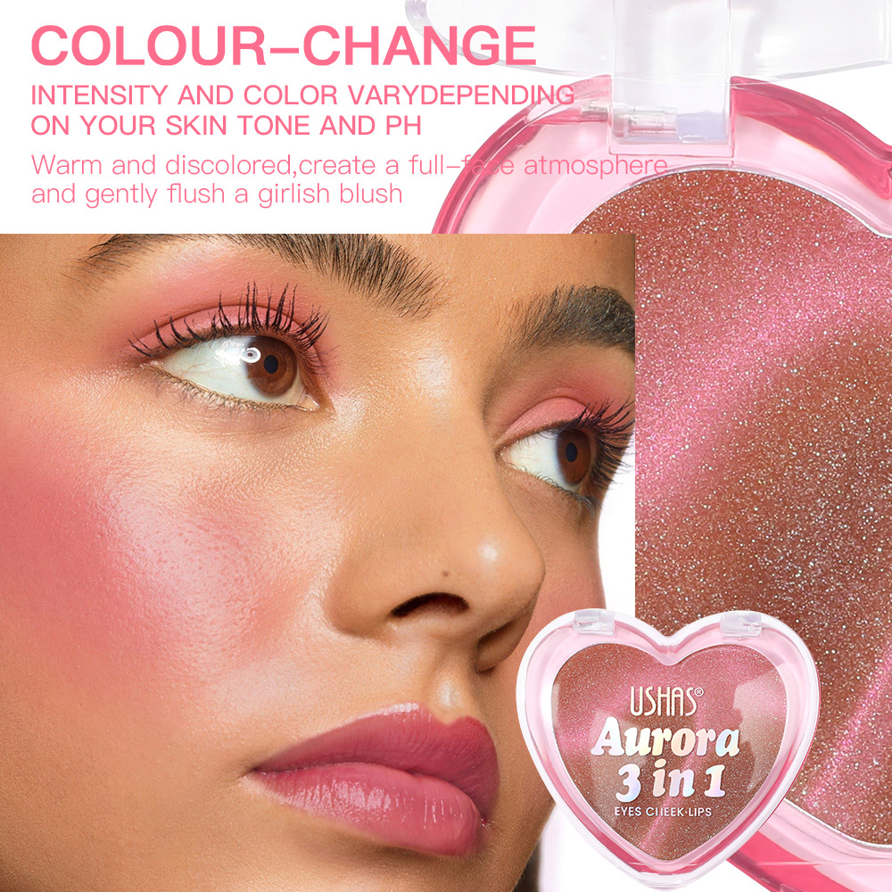 USHAS Europa y América spot transfronterizo rubor magnético de una sola rejilla impermeable de larga duración para mejorar la tez natural UC105