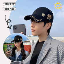 春秋潮流国风铜标刺绣FEWK棒球帽男硬顶金属气孔遮阳防晒鸭舌帽女