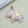 Light pink horse with oil edges + golden tweets