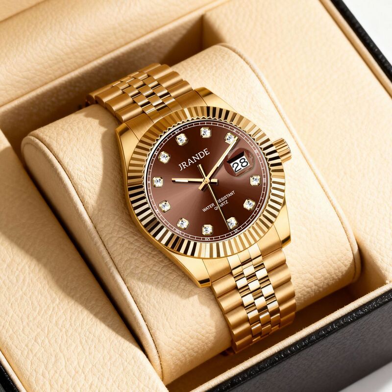 Gelangdi Tiktok Popular Men's Watch, Fashionable and Simple Men's Gold Watch, Cross-Border Supply Distribution Source Supply Chain
