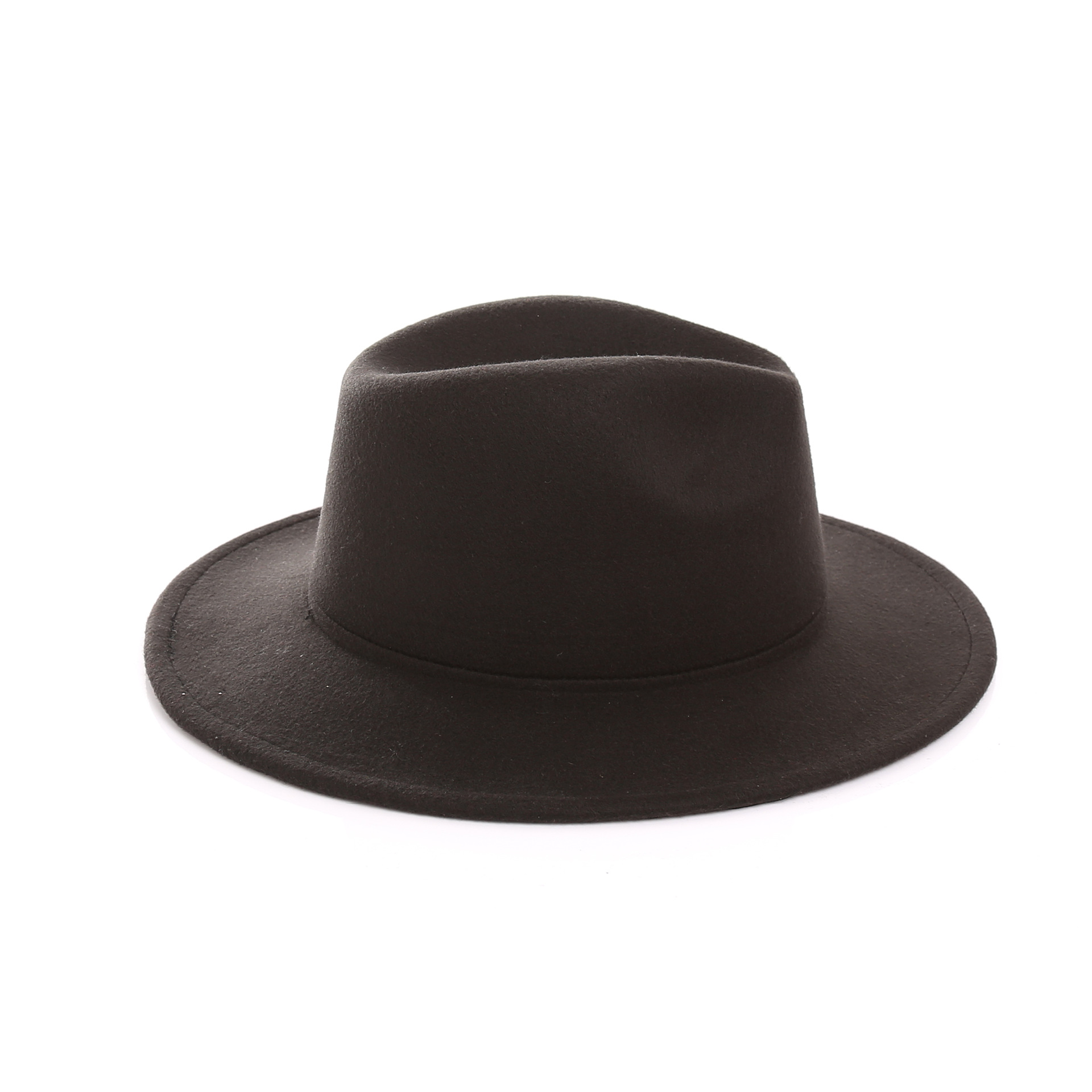 Sombrero de las mujeres de estilo de la calle europeo y americano de moda de color sólido fieltro sombrero de jugador de bolos versátil sombrero de jazz 2021 Nuevo
