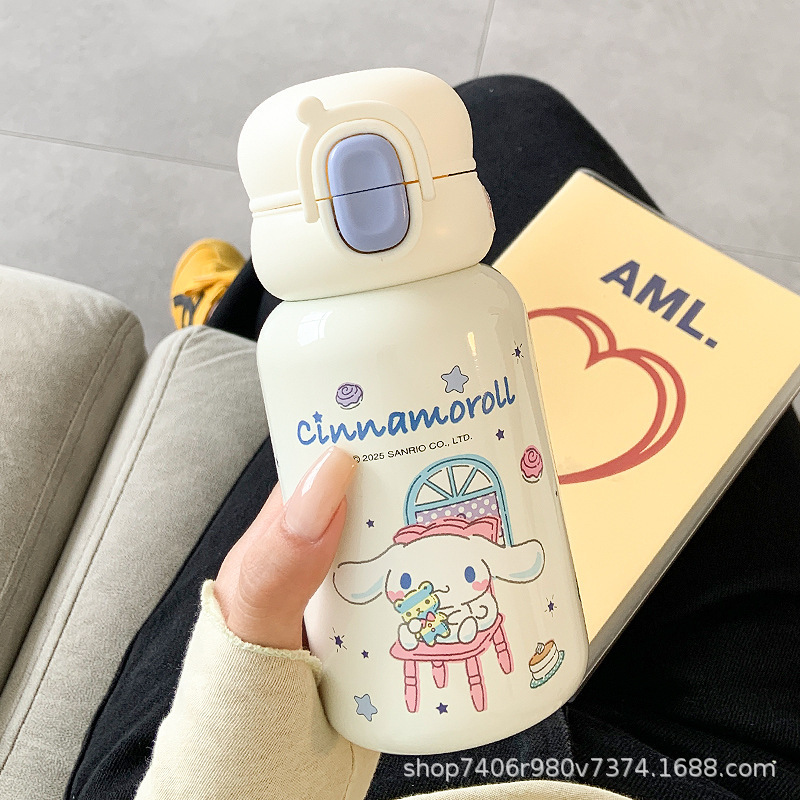 三丽鸥保温杯女生高颜值吸管水杯学生便携小巧双饮316不锈钢杯子|undefined
