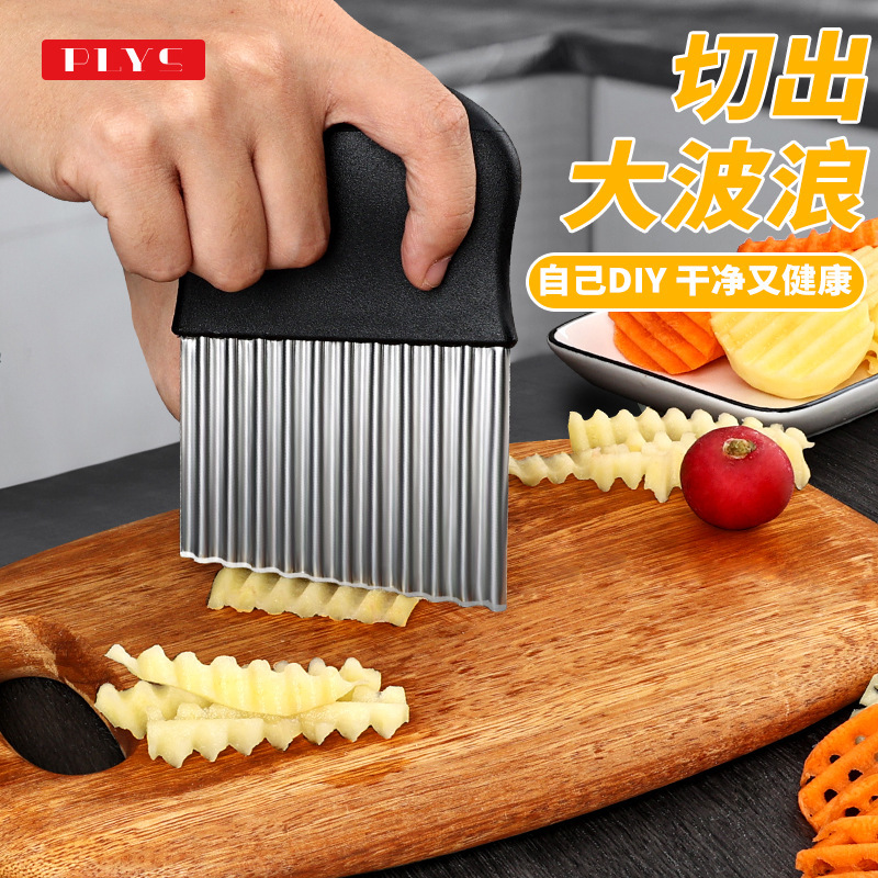 304 acero inoxidable dientes de lobo herramientas de cortador de patatas cuchillo ondulado cuchillo de coliflor herramientas de onda multifuncionales para el hogar