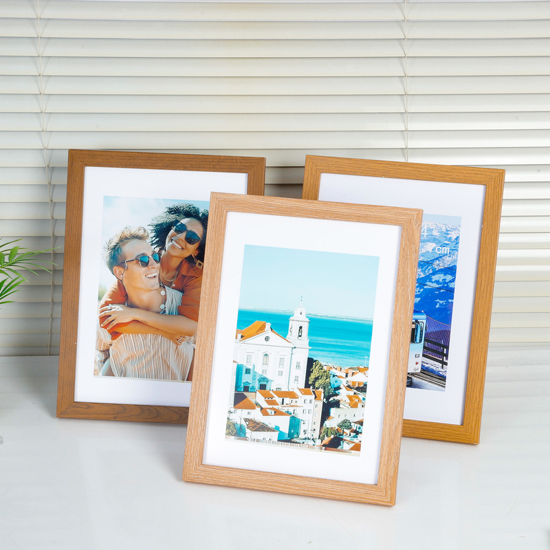 Vintage wood grain three-dimensional wooden photo frame stand, creative desktop photo A4 frame, picture frame stand decoration Vintage wood grain three-dimensional wooden photo frame stand, creative desktop photo A4 frame, picture frame stand decoration