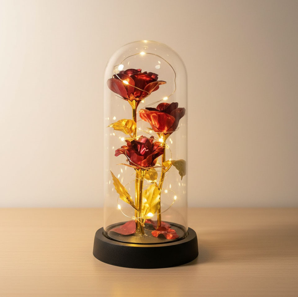 3 flores doradas de flores eternas regalos del Día de la Madre Qiuxi decorativos de mesa ramo de flores regalos del Día de San Valentín transfronterizos