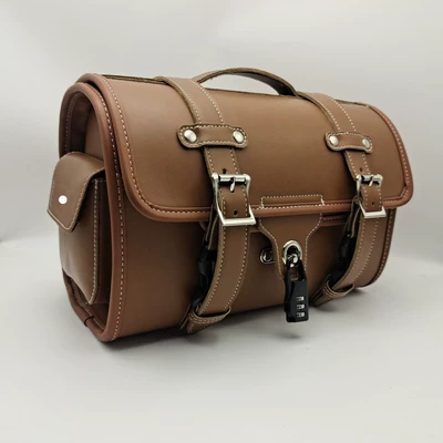 Electric motorcycle rear tail bag Motorcycle Safety Supplies - w2-brown-back-with-straps-at-the-bottom-of-the-bag-301520cm