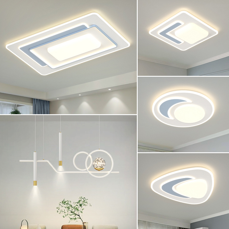 Nueva lámpara de sala de estar atmósfera simple moderna lámpara de techo dormitorio comedor iluminación de toda la casa iluminación combinación de paquetes de faro