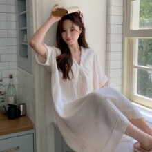 绉布夏季睡裙纯棉甜美少女睡衣家居服女士睡裙绉布云边梦系列