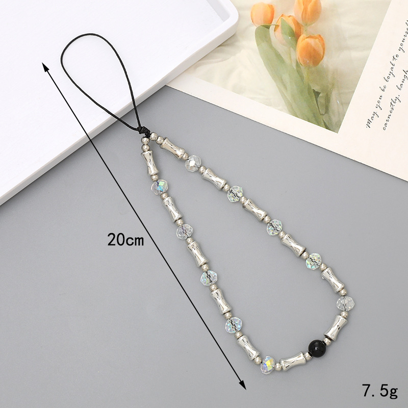 Venta caliente Internet celebridad con cuentas amor teléfono cadena anti-perdida gota resistente teléfono caso diy perla cadena corta teléfono cordón