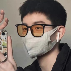 2023新款茶色太陽鏡小紅書同款復古方框墨鏡女 時尚潮流男士眼鏡