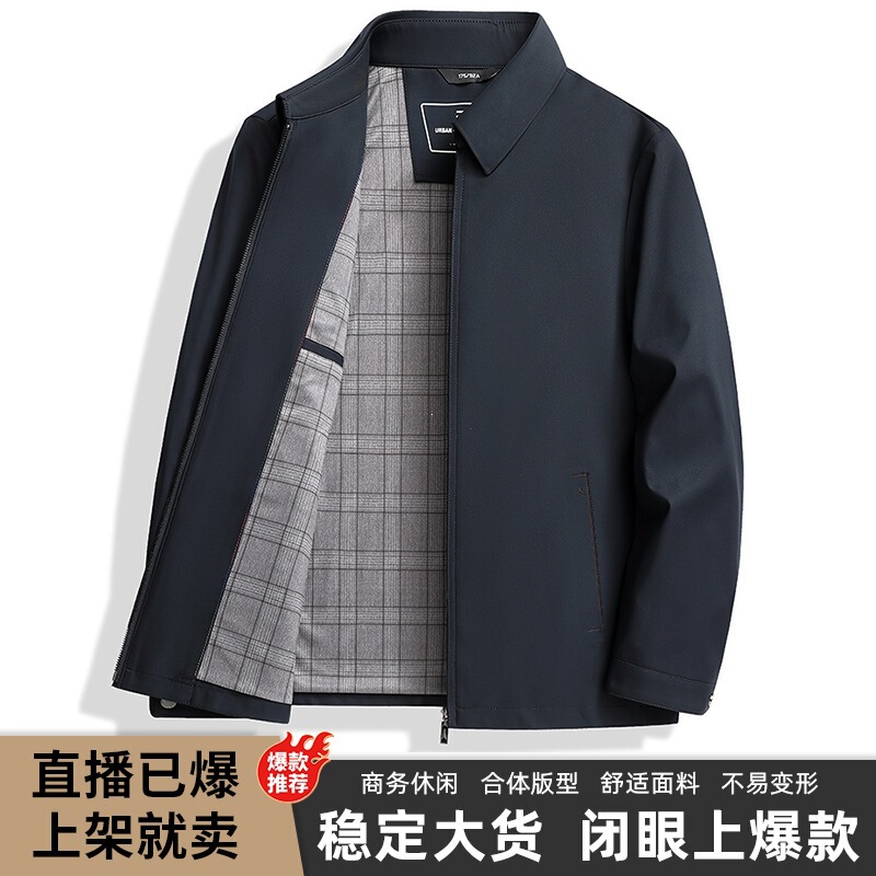 Hot-Selling Item: 2026 Autumn New Men's Versatile Camel Wool and Cotton Blend Turn-Down Collar Solid Color Jacket Hot-Selling Item: 2026 Autumn New Men's Versatile Camel Wool and Cotton Blend Turn-Down Collar Solid Color Jacket