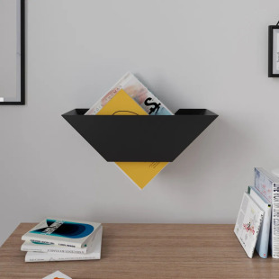 Yangsheng Craft Simple Metal Book and Newspaper Cd Vinyl Wall-Mounted Inverted Triangle Storage Rack Laser Sheet