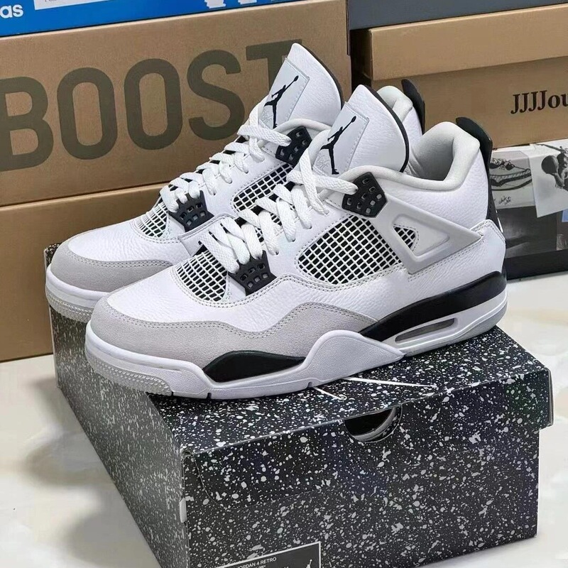 Top-grade cowhide AJ4 hot lava electric yellow Paris cement white black cat Oreo Jordan 4 women's and men's basketball shoes Top-grade cowhide AJ4 hot lava electric yellow Paris cement white black cat Oreo Jordan 4 women's and men's basketball shoes