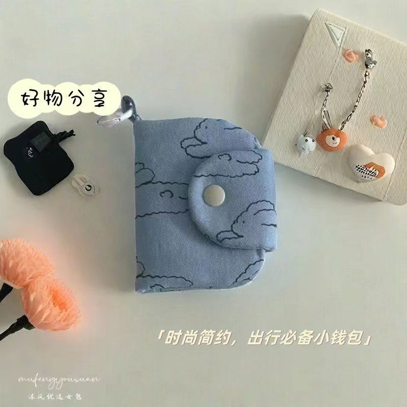 可爱ins花朵可挂件小清新卡包多层零钱包帆布耳机包收纳包随身包|undefined
