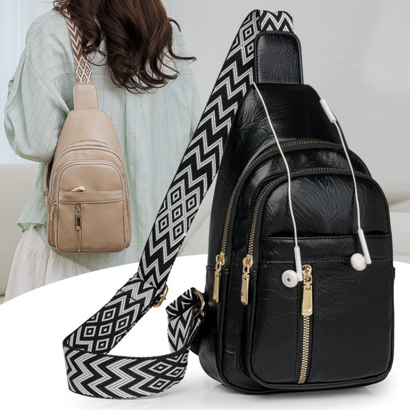 Bolso de pecho de talla única 2024 verano PU mensajero moda diseño fresco ocio todo fósforo viajes al aire libre moda todo fósforo