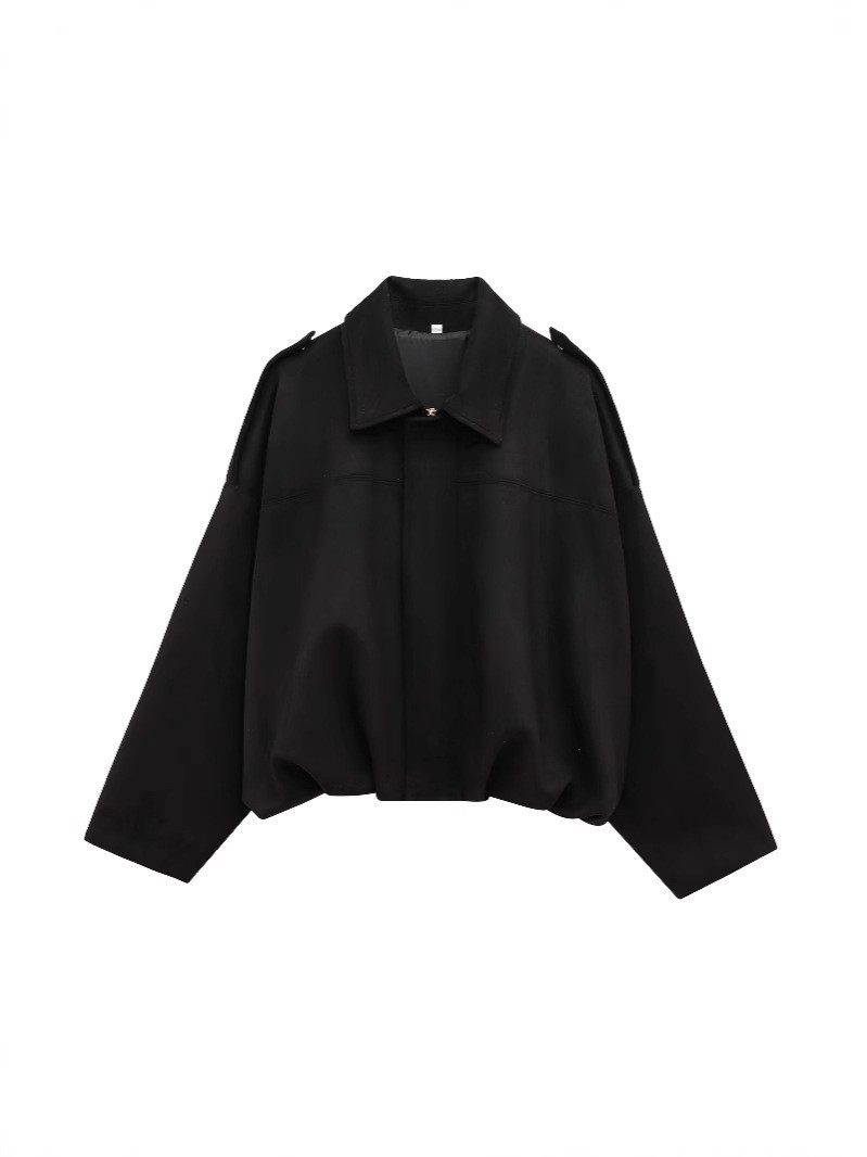 2025春の新型女装ファッションは、ベルベットの質感の高級感のあるパイロットジャケットを着ている