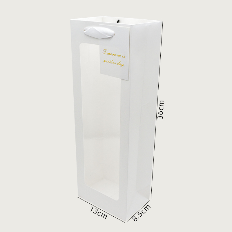 Bolso de ventana abierta Bolsa de ventana transparente de pvc Bolsa de embalaje de ramo de regalo cuadrado Bolsa de regalo de vacaciones al por mayor
