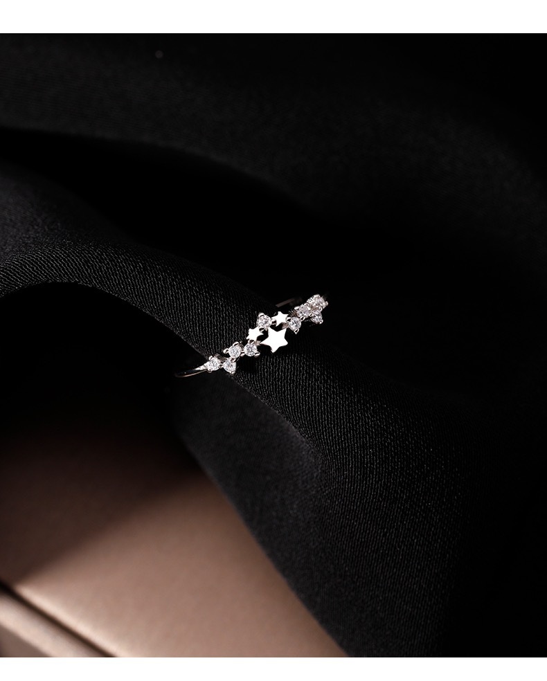 925 Sterling Silver Material 925 Sterling Silver Zircon Star Rings