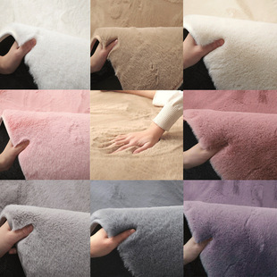 Customized imitation rabbit hair living room carpet bedroom bedside blanket machine wash plush bay window floor mat tea table full floor mat