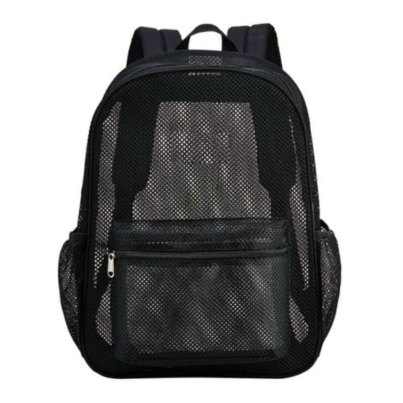 Amazon venta al por mayor de alta carga tela de malla mochila de hombro simple bolsa de viaje mochila de playa