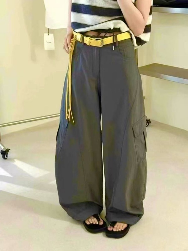 工装裤女2025夏季新款洋气百搭减龄休闲宽松显瘦阔腿裤时尚长裤子|undefined