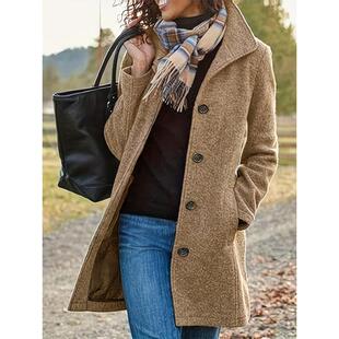 X 42633 Women's Long Wool Coat Ůʽë�ش���