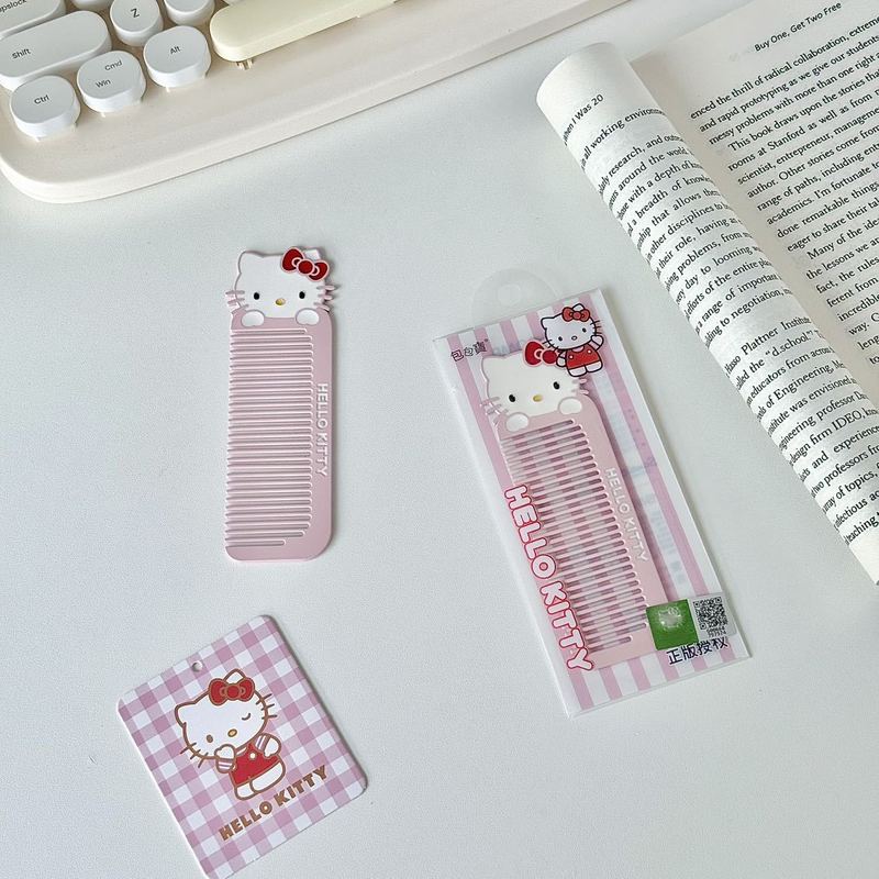 HelloKitty正版三丽鸥便携小梳子金属美发梳ins卡通迷你顺发梳子|undefined