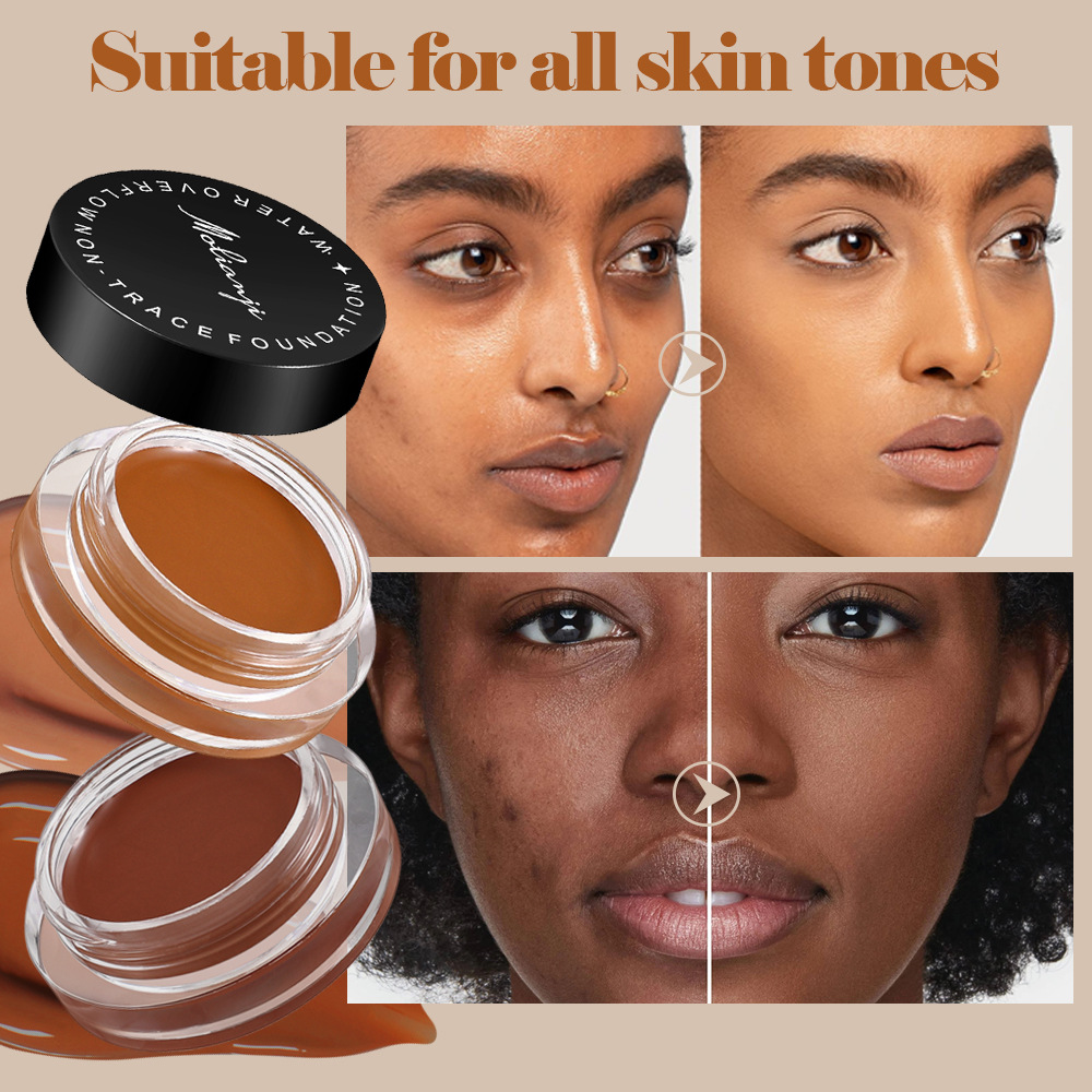 跨境6色粉底膏自然裸妝持久遮瑕防水不脫妝易推開遮瑕膏粉底