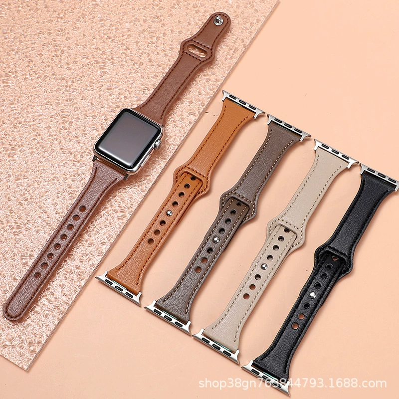 Применимо к Apple Watch Apple iwatch876SE54321 Одиночный гвоздь Маленький мужской кожаный ремешок на талии Трансграничные взрывы