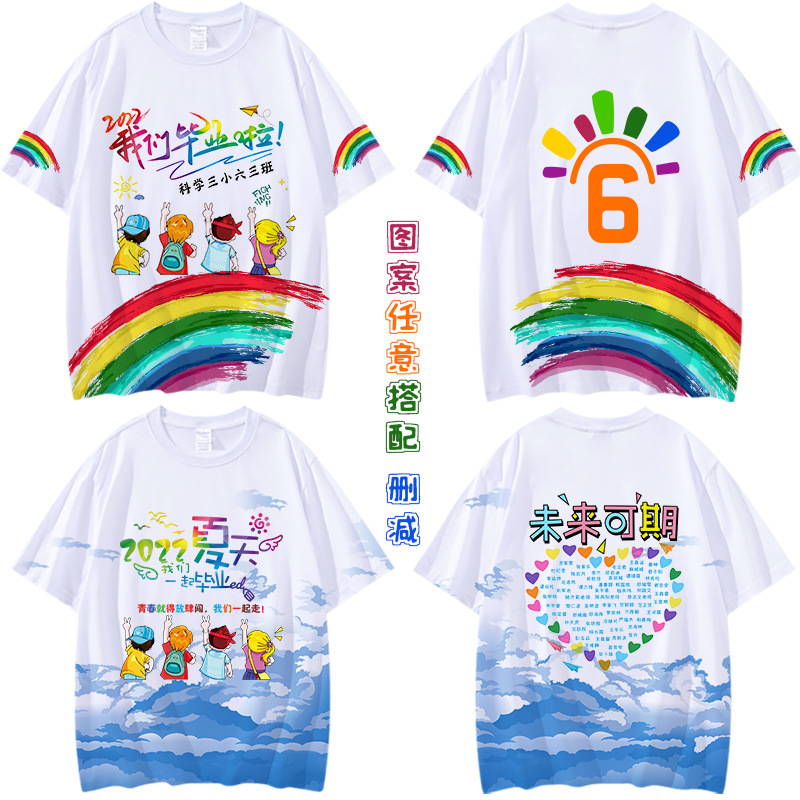 Custom T-shirt Heat Sublimation Full Body Print Crew Neck Short Sleeve Cultural Advertising Shirt Cross-border European Size Custom Team Uniform Customization