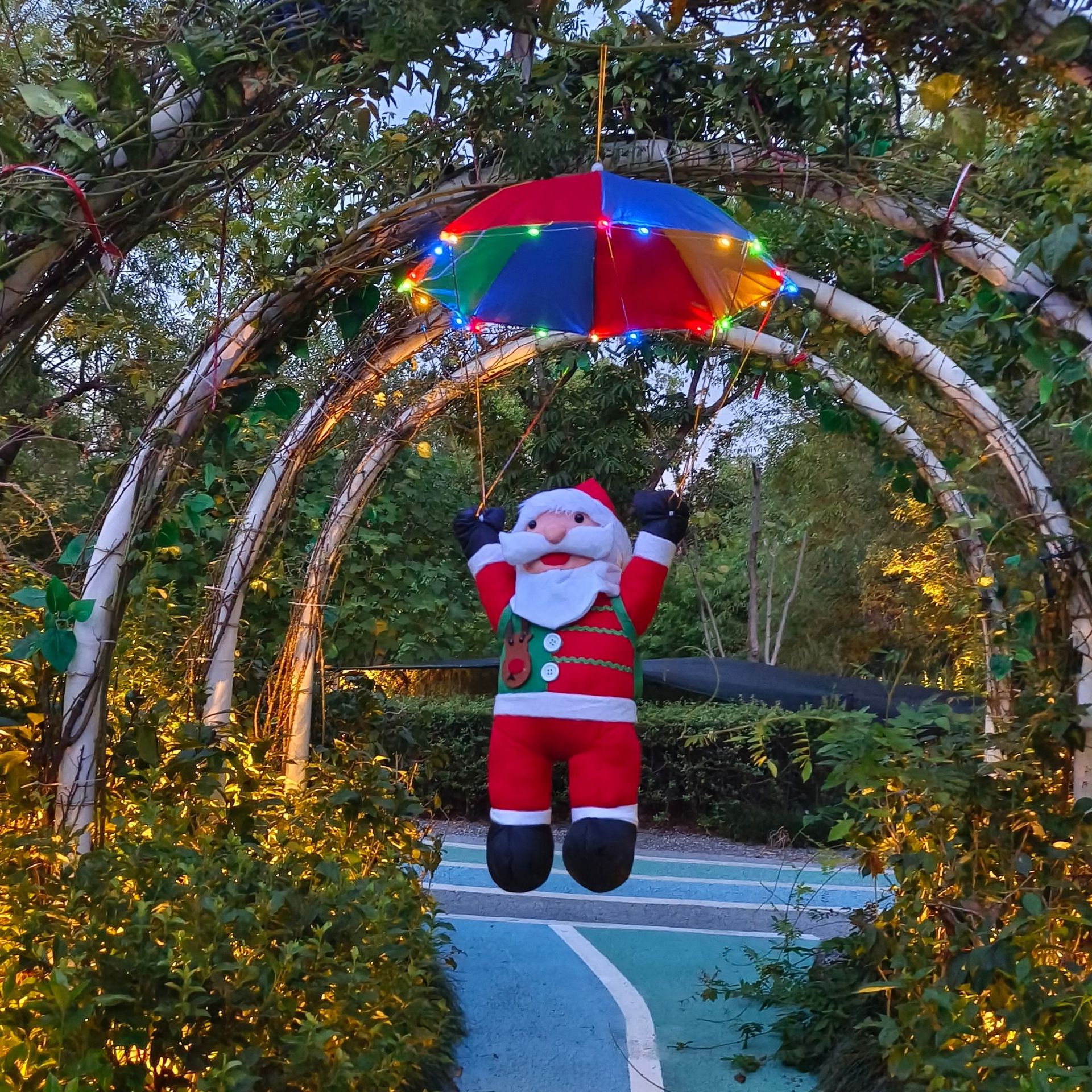 Transfronterizos LED paracaídas decoración paracaídas paracaídas paracaídas luminosas para Santa Claus suministros navideños