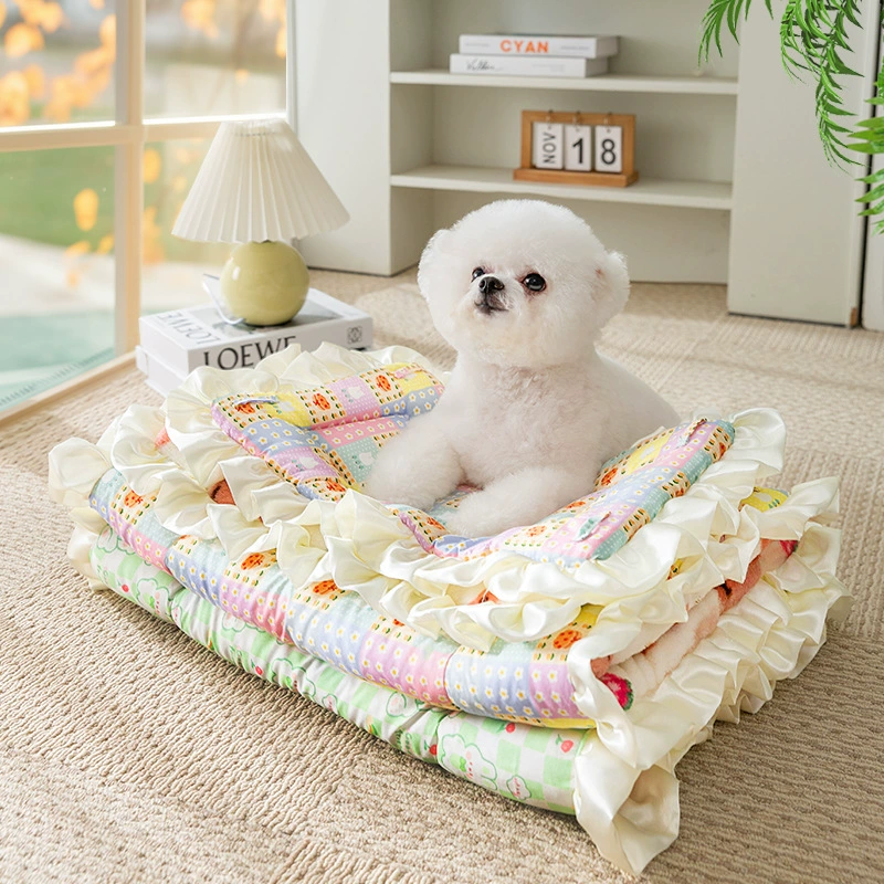 Кружевной коврик Four Seasons в Корейском стиле, коврик для собак, кошка, домашний ежедневный коврик двойного назначения, одеяло для домашних животных