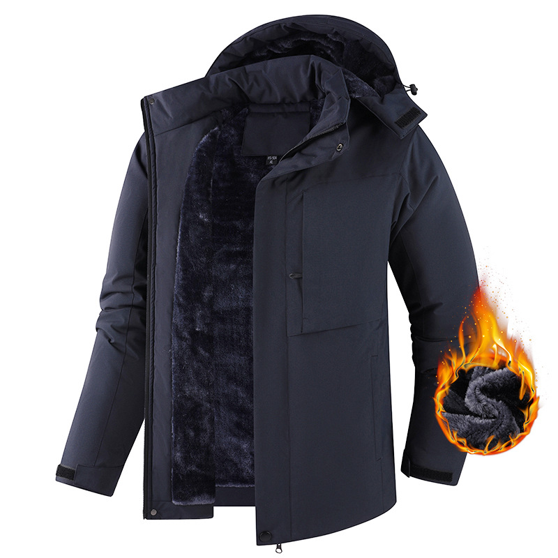Men's winter cold-resistant cotton outdoor jacket, mountaineering jacket, warm and thickened cotton coat for middle-aged and elderly, waterproof